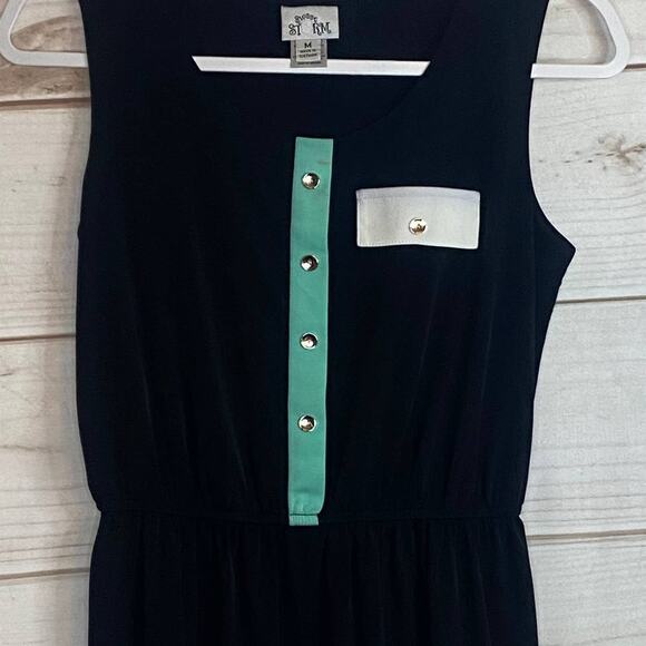 Sweet Storm Black Button Front Sleeveless Knee-High Dress Size Medium - Picture 2 of 7